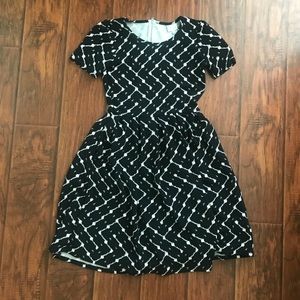 Midi Black and White Dress